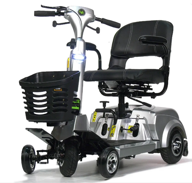 Quingo scooters offers maneuverability of a 3 wheel scooter while implementing the stability and safer cornering characteristics of a 4 wheel scooter