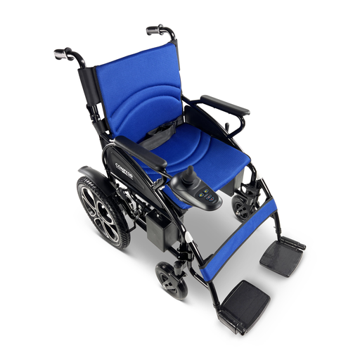 6011 ComfyGO Electric Wheelchair (17″ Wide Seat) in blue